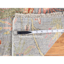Load image into Gallery viewer, 8&#39;x8&#39; Goose Gray, Afghan Peshawar Birds Of Paradise, Vegetable Dyes, 100% Wool, Hand Knotted, Square Oriental Rug FWR527976
