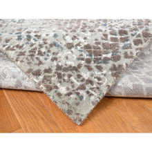 Load image into Gallery viewer, 12&#39;3&quot;x15&#39;3&quot; Silver Gray, Trellis Mosaic Design, Wool With Pure Silk, Hand Knotted, Oversized Oriental Rug FWR527988