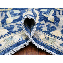 Load image into Gallery viewer, 10&#39;2&quot;x13&#39;8&quot; Yale Blue, Fine Peshawar with Heriz All Over Design, Hand Knotted, Vegetable Dyes, Natural Wool, Dense Weave, Oriental Rug FWR528024