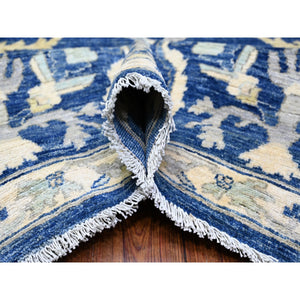10'2"x13'8" Yale Blue, Fine Peshawar with Heriz All Over Design, Hand Knotted, Vegetable Dyes, Natural Wool, Dense Weave, Oriental Rug FWR528024