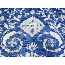 Load image into Gallery viewer, 10&#39;2&quot;x13&#39;8&quot; Yale Blue, Fine Peshawar with Heriz All Over Design, Hand Knotted, Vegetable Dyes, Natural Wool, Dense Weave, Oriental Rug FWR528024