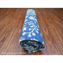 Load image into Gallery viewer, 10&#39;2&quot;x13&#39;8&quot; Yale Blue, Fine Peshawar with Heriz All Over Design, Hand Knotted, Vegetable Dyes, Natural Wool, Dense Weave, Oriental Rug FWR528024