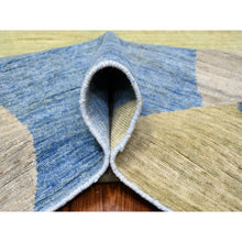 Load image into Gallery viewer, 8&#39;2&quot;x9&#39;7&quot; Kensington Blue, Borderless, Pure And Shiny Wool, Densely Woven Modern The Circles Design, Vegetable Dyes, Hand Knotted, Oriental Rug FWR528054