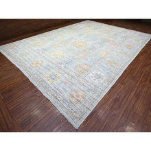 Load image into Gallery viewer, 11&#39;9&quot;x16&#39;5&quot; Storm Cloud Gray, Hand Knotted Afghan Angora Oushak With Leaf Design Soft And Vibrant Wool Oriental Natural Dyes Oversized Rug FWR528150