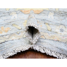 Load image into Gallery viewer, 11&#39;9&quot;x16&#39;5&quot; Storm Cloud Gray, Hand Knotted Afghan Angora Oushak With Leaf Design Soft And Vibrant Wool Oriental Natural Dyes Oversized Rug FWR528150