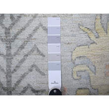 Load image into Gallery viewer, 11&#39;9&quot;x16&#39;5&quot; Storm Cloud Gray, Hand Knotted Afghan Angora Oushak With Leaf Design Soft And Vibrant Wool Oriental Natural Dyes Oversized Rug FWR528150