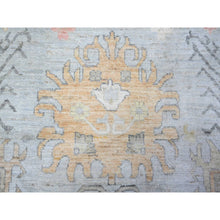 Load image into Gallery viewer, 11&#39;9&quot;x16&#39;5&quot; Storm Cloud Gray, Hand Knotted Afghan Angora Oushak With Leaf Design Soft And Vibrant Wool Oriental Natural Dyes Oversized Rug FWR528150