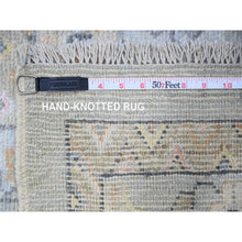 Load image into Gallery viewer, 11&#39;9&quot;x16&#39;5&quot; Storm Cloud Gray, Hand Knotted Afghan Angora Oushak With Leaf Design Soft And Vibrant Wool Oriental Natural Dyes Oversized Rug FWR528150