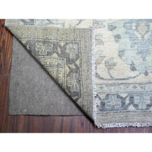 Load image into Gallery viewer, 13&#39;9&quot;x17&#39;1&quot; Timberwolf Gray, Fine Peshawar Heriz, Sickle Leaf Design, Hand Knotted, Natural Dyes, Densely Woven, Pure Wool, Oversized Oriental Rug FWR528174