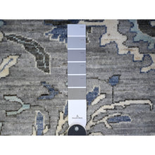Load image into Gallery viewer, 15&#39;3&quot;x15&#39;3&quot; Stone Gray, Vegetable Dyes, Dense Weave, Fine Peshawar Heriz, Sickle Leaf Design, Hand Knotted, Organic Wool, XL Square Oriental Rug FWR528180