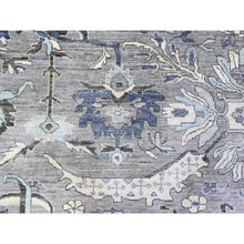 Load image into Gallery viewer, 15&#39;3&quot;x15&#39;3&quot; Stone Gray, Vegetable Dyes, Dense Weave, Fine Peshawar Heriz, Sickle Leaf Design, Hand Knotted, Organic Wool, XL Square Oriental Rug FWR528180