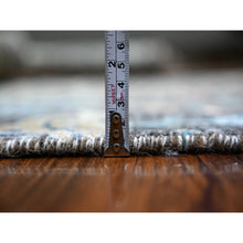 Load image into Gallery viewer, 4&#39;x12&#39; Olive Black, Afghan Peshawar With Birds Of Paradise, Hand Knotted, Vegetable Dyes, Organic Wool, Wide Runner, Oriental Rug FWR528186