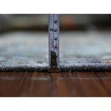 Load image into Gallery viewer, 4&#39;1&quot;x12&#39; Jet Black, Vegetable Dyes, Organic Wool, Afghan Peshawar with Birds of Paradise, Hand Knotted, Wide Runner, Oriental Rug FWR528198