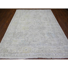 Load image into Gallery viewer, 8&#39;x9&#39;5&quot; Voyage Gray, Hand Knotted Afghan Angora Oushak With Faded Out Colors, All Over Design, Vegetable Dyes Soft Wool, Oriental Rug FWR528300