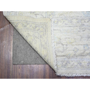 8'x9'5" Voyage Gray, Hand Knotted Afghan Angora Oushak With Faded Out Colors, All Over Design, Vegetable Dyes Soft Wool, Oriental Rug FWR528300