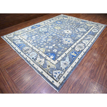 Load image into Gallery viewer, 10&#39;x14&#39; Normandy Gray, Natural Dyes, Afghan Angora Oushak With All Over Pattern, Hand Knotted, Pure Wool Oriental Rug FWR528354