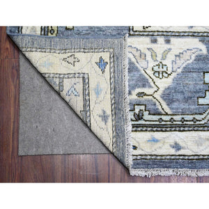10'x14' Normandy Gray, Natural Dyes, Afghan Angora Oushak With All Over Pattern, Hand Knotted, Pure Wool Oriental Rug FWR528354