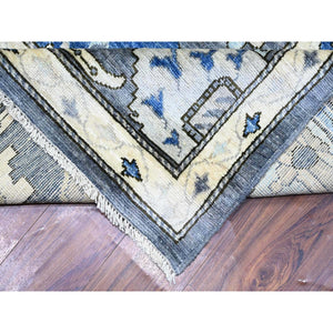 10'x14' Normandy Gray, Natural Dyes, Afghan Angora Oushak With All Over Pattern, Hand Knotted, Pure Wool Oriental Rug FWR528354