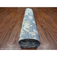 Load image into Gallery viewer, 10&#39;x14&#39; Normandy Gray, Natural Dyes, Afghan Angora Oushak With All Over Pattern, Hand Knotted, Pure Wool Oriental Rug FWR528354