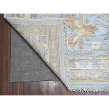 Load image into Gallery viewer, 12&#39;2&quot;x17&#39;2&quot; Aero Blue, Hand Knotted, Afghan Angora Oushak With All Over Floral Pattern, Natural Dyes Organic Wool, Oriental Rug FWR528408