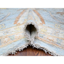 Load image into Gallery viewer, 12&#39;2&quot;x17&#39;2&quot; Aero Blue, Hand Knotted, Afghan Angora Oushak With All Over Floral Pattern, Natural Dyes Organic Wool, Oriental Rug FWR528408