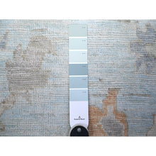 Load image into Gallery viewer, 12&#39;2&quot;x17&#39;2&quot; Aero Blue, Hand Knotted, Afghan Angora Oushak With All Over Floral Pattern, Natural Dyes Organic Wool, Oriental Rug FWR528408