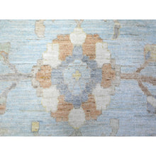 Load image into Gallery viewer, 12&#39;2&quot;x17&#39;2&quot; Aero Blue, Hand Knotted, Afghan Angora Oushak With All Over Floral Pattern, Natural Dyes Organic Wool, Oriental Rug FWR528408