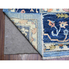 Load image into Gallery viewer, 9&#39;9&quot;x13&#39;5&quot; Glaucous And Oxford Blue, Natural Wool, Hand Knotted, Afghan Angora Oushak All Over Design, Vegetable Dyes, Oriental Rug FWR528438