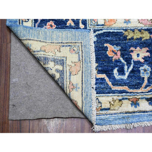 9'9"x13'5" Glaucous And Oxford Blue, Natural Wool, Hand Knotted, Afghan Angora Oushak All Over Design, Vegetable Dyes, Oriental Rug FWR528438