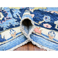Load image into Gallery viewer, 9&#39;9&quot;x13&#39;5&quot; Glaucous And Oxford Blue, Natural Wool, Hand Knotted, Afghan Angora Oushak All Over Design, Vegetable Dyes, Oriental Rug FWR528438