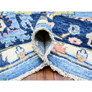 9'9"x13'5" Glaucous And Oxford Blue, Natural Wool, Hand Knotted, Afghan Angora Oushak All Over Design, Vegetable Dyes, Oriental Rug FWR528438