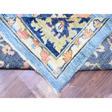 Load image into Gallery viewer, 9&#39;9&quot;x13&#39;5&quot; Glaucous And Oxford Blue, Natural Wool, Hand Knotted, Afghan Angora Oushak All Over Design, Vegetable Dyes, Oriental Rug FWR528438
