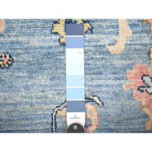 Load image into Gallery viewer, 9&#39;9&quot;x13&#39;5&quot; Glaucous And Oxford Blue, Natural Wool, Hand Knotted, Afghan Angora Oushak All Over Design, Vegetable Dyes, Oriental Rug FWR528438