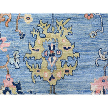 Load image into Gallery viewer, 9&#39;9&quot;x13&#39;5&quot; Glaucous And Oxford Blue, Natural Wool, Hand Knotted, Afghan Angora Oushak All Over Design, Vegetable Dyes, Oriental Rug FWR528438