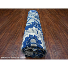 Load image into Gallery viewer, 8&#39;3&quot;x9&#39;8&quot; Honorable Blue, Vegetable Dyes, Soft And Vibrant Wool, Densely Woven, Hand Knotted Peshawar With Mahal Design, Oriental Rug FWR528450