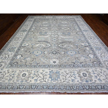 Load image into Gallery viewer, 11&#39;6&quot;x15&#39; Mineral Deposit Gray, Fine Peshawar Sickle Leaf Design, Hand Knotted, Denser Weave And Natural Dyes, Pure Wool Oversized Oriental Rug FWR528468