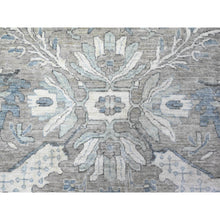 Load image into Gallery viewer, 11&#39;6&quot;x15&#39; Mineral Deposit Gray, Fine Peshawar Sickle Leaf Design, Hand Knotted, Denser Weave And Natural Dyes, Pure Wool Oversized Oriental Rug FWR528468