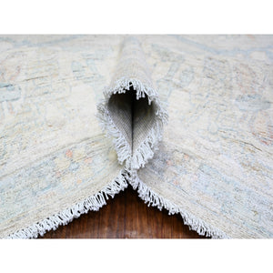9'9"x13'8" Platinum Gray, Bidjar Garus Design, Vegetable Dyes, Hand Knotted, Natural Wool, Dense Weave, Oriental Rug FWR528504