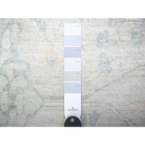 9'9"x13'8" Platinum Gray, Bidjar Garus Design, Vegetable Dyes, Hand Knotted, Natural Wool, Dense Weave, Oriental Rug FWR528504