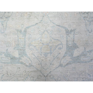 9'9"x13'8" Platinum Gray, Bidjar Garus Design, Vegetable Dyes, Hand Knotted, Natural Wool, Dense Weave, Oriental Rug FWR528504