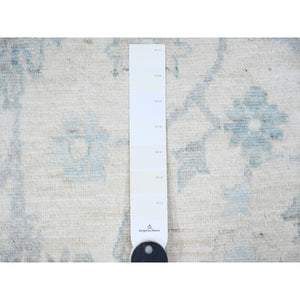 10'2"x14'1" Frost White, Organic Wool, White Wash Peshawar With Natural Colors, Hand Knotted, Oriental Rug FWR528510