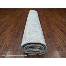 Load image into Gallery viewer, 11&#39;7&quot;x15&#39; Daisy White, Washed Out  Peshawar, Hand Knotted, Pure Wool, Oversized, Oriental Rug FWR528528