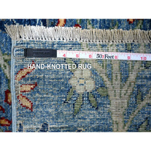 Load image into Gallery viewer, 5&#39;x6&#39;4&quot; Steel Blue, Afghan Peshawar with Birds of Paradise, Hand Knotted, Vegetable Dyes, Organic Wool, Oriental Rug FWR528660