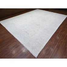Load image into Gallery viewer, 11&#39;6&quot;x15&#39;3&quot; Dove White, Stone Wash Peshawar With Floral Design, Hand Knotted, Natural Dyes, Soft Wool, Oversized Oriental Rug FWR528846
