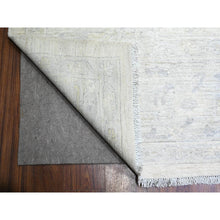 Load image into Gallery viewer, 11&#39;6&quot;x15&#39;3&quot; Dove White, Stone Wash Peshawar With Floral Design, Hand Knotted, Natural Dyes, Soft Wool, Oversized Oriental Rug FWR528846