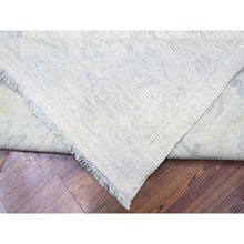 Load image into Gallery viewer, 11&#39;6&quot;x15&#39;3&quot; Dove White, Stone Wash Peshawar With Floral Design, Hand Knotted, Natural Dyes, Soft Wool, Oversized Oriental Rug FWR528846