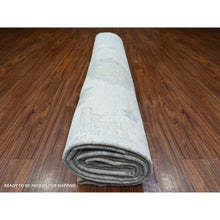 Load image into Gallery viewer, 11&#39;6&quot;x15&#39;3&quot; Dove White, Stone Wash Peshawar With Floral Design, Hand Knotted, Natural Dyes, Soft Wool, Oversized Oriental Rug FWR528846