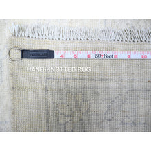 Load image into Gallery viewer, 11&#39;6&quot;x15&#39;3&quot; Dove White, Stone Wash Peshawar With Floral Design, Hand Knotted, Natural Dyes, Soft Wool, Oversized Oriental Rug FWR528846