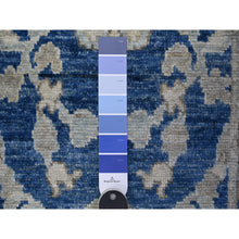 Load image into Gallery viewer, 2&#39;7&quot;x7&#39;10&quot; Luxe Blue, Natural Dyes And Organic Wool, Afghan Angora Oushak All Over Motifs, Hand Knotted Oriental Runner Rug FWR528882