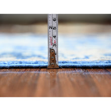 Load image into Gallery viewer, 2&#39;7&quot;x7&#39;10&quot; Luxe Blue, Natural Dyes And Organic Wool, Afghan Angora Oushak All Over Motifs, Hand Knotted Oriental Runner Rug FWR528882
